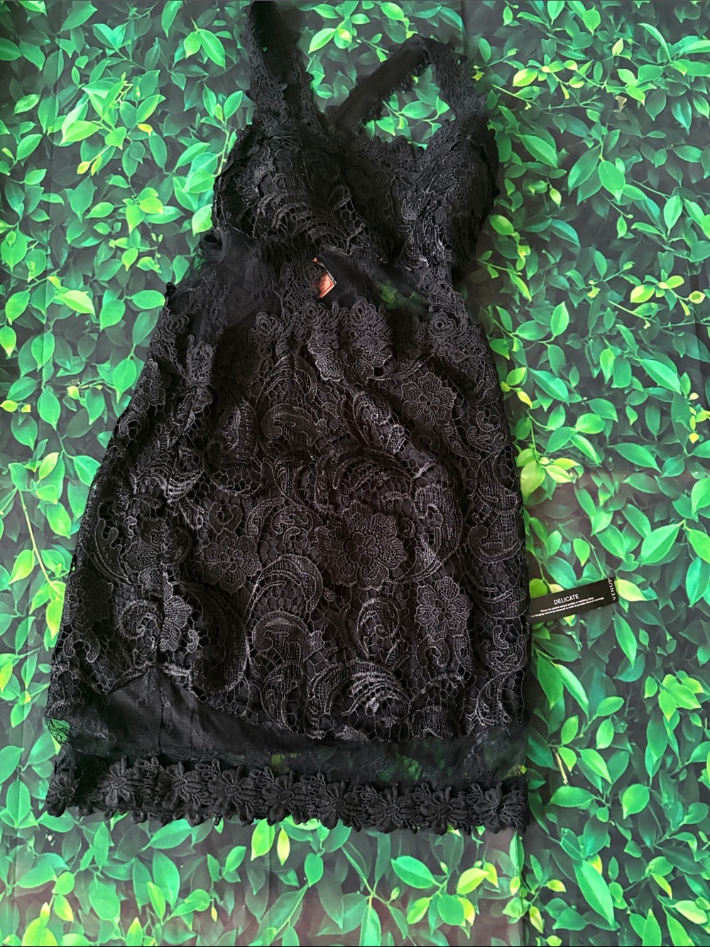 VENUS Black Lace Mini Dress